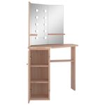 Casa si Gradina - Mobilier - Comode si corpuri - Masute de toaleta - Masa pentru machiaj de colt cu lumini LED, stejar, 111x54x141,5 cm - Infinity.ro