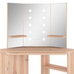Casa si Gradina - Mobilier - Comode si corpuri - Masute de toaleta - Masa pentru machiaj de colt cu lumini LED, stejar, 111x54x141,5 cm - Infinity.ro