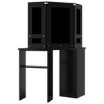 Casa si Gradina - Mobilier - Comode si corpuri - Masute de toaleta - Masa pentru machiaj de colt cu lumini LED, cu LED, negru, 111x54x141,5 cm - Infinity.ro