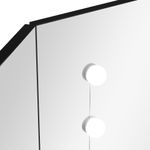 Casa si Gradina - Mobilier - Comode si corpuri - Masute de toaleta - Masa pentru machiaj de colt cu lumini LED, cu LED, negru, 111x54x141,5 cm - Infinity.ro