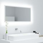 Casa si Gradina - Mobilier - Comode si corpuri - Masute de toaleta - Oglinda de baie cu LED, alb, 90x8,5x37 cm, acril - Infinity.ro