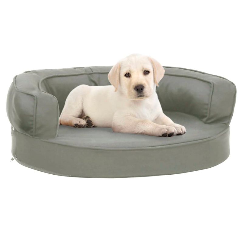 Petshop - Accesorii petshop - Culcusuri si custi - Culcusuri si saltele - Saltea ergonomica pat de caini, 60x42 cm, gri, aspect de in - Infinity.ro