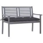 Casa si Gradina - Gradina si terasa - Mobilier exterior - Bancute de gradina - Banca gradina 2 locuri, cu perna, 120 cm, gri, lemn eucalipt - Infinity.ro