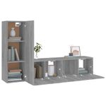 Casa si Gradina - Mobilier - Seturi de mobilier - Seturi living - Set dulap TV, 3 piese, gri sonoma, lemn prelucrat - Infinity.ro