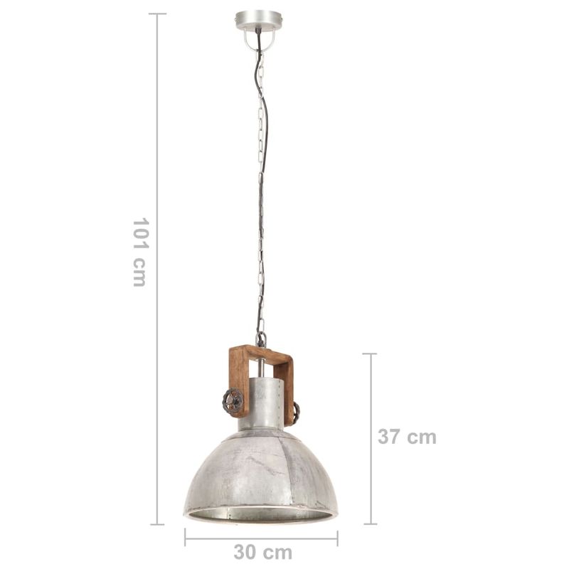 Casa si Gradina - Corpuri si surse de iluminat - Veioze si lampi - Lampi de veghe - Lampa suspendata industriala, 25 W, argintiu, rotund, 30 cm E27 - Infinity.ro
