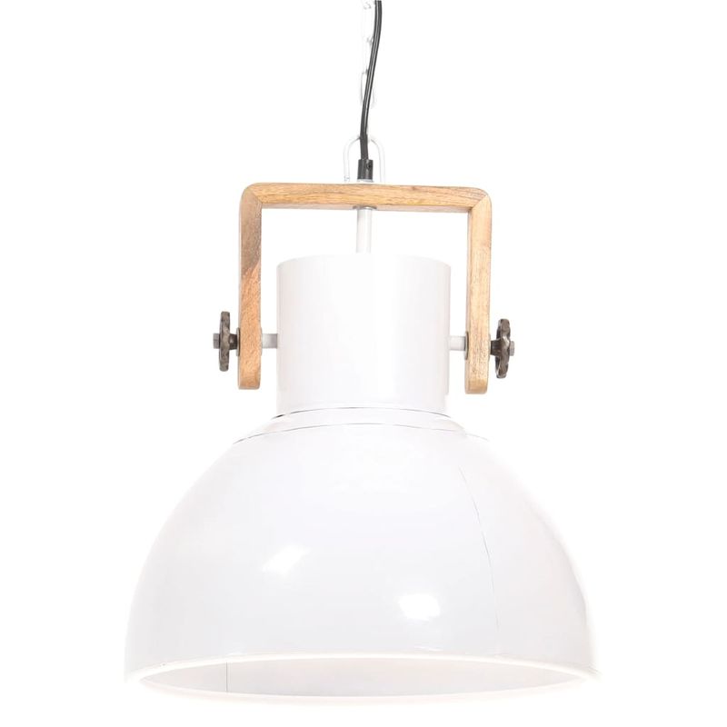 Casa si Gradina - Corpuri si surse de iluminat - Veioze si lampi - Lampi de veghe - Lampa suspendata industriala, 25 W, alb, 40 cm, E27, rotund - Infinity.ro