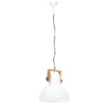 Casa si Gradina - Corpuri si surse de iluminat - Veioze si lampi - Lampi de veghe - Lampa suspendata industriala, 25 W, alb, 40 cm, E27, rotund - Infinity.ro