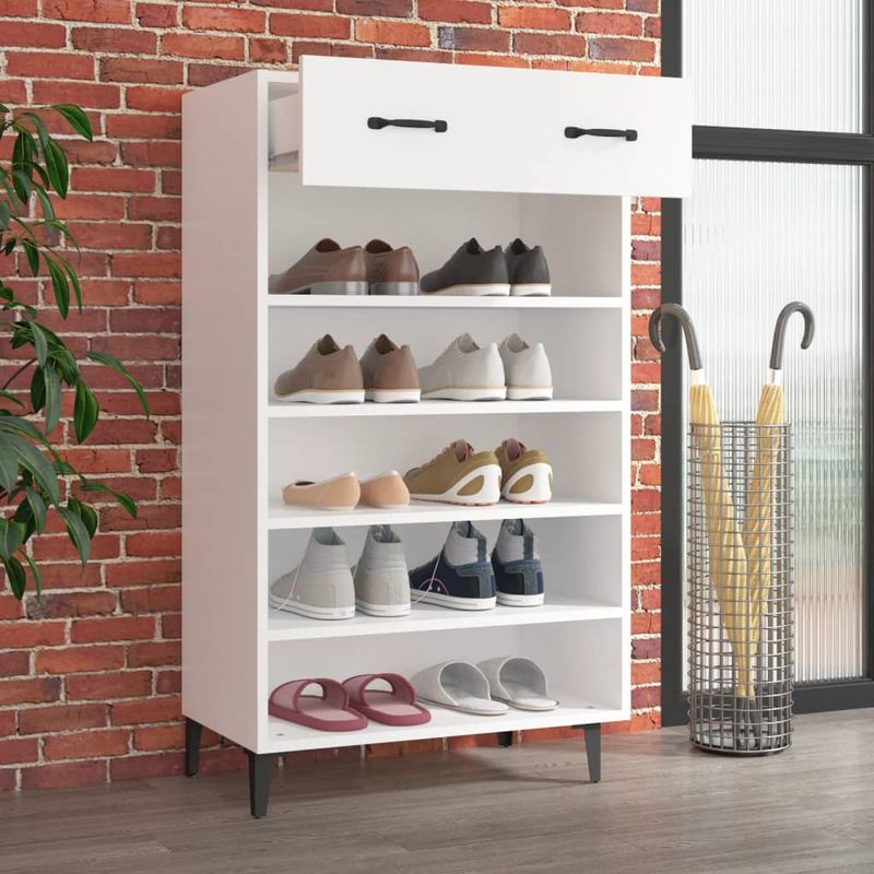 Casa si Gradina - Mobilier - Organizare si depozitare - Organizator incaltaminte - Pantofar, alb, 60x35x105 cm, lemn compozit - Infinity.ro