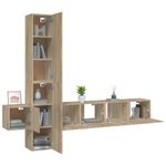 Casa si Gradina - Mobilier - Seturi de mobilier - Seturi living - Set dulap TV, 5 piese, stejar sonoma, lemn prelucrat - Infinity.ro