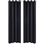 Casa si Gradina - Textile si covoare - Perdele si draperii - Perdele - Draperii opace cu inele metalice, 2 buc., negru, 135 x 245 cm - Infinity.ro