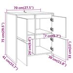 Casa si Gradina - Mobilier - Comode si corpuri - Comode - Servanta, gri beton, 70x41x75 cm, lemn prelucrat - Infinity.ro