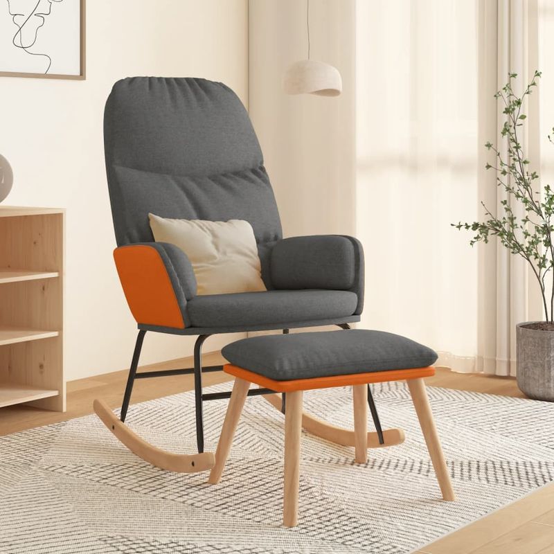 Casa si Gradina - Gradina si terasa - Balansoare si hamace - Balansoare - Scaun balansoar cu taburet, gri deschis, textil - Infinity.ro