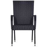 Casa si Gradina - Gradina si terasa - Mobilier exterior - Scaune si sezlonguri gradina - Scaune de exterior stivuibile, stivuibile, 2 buc., poliratan, negru - Infinity.ro