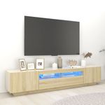 Casa si Gradina - Mobilier - Comode si corpuri - Comode - Comoda TV cu lumini LED, stejar sonoma, 200x35x40 cm - Infinity.ro