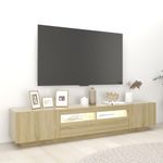 Casa si Gradina - Mobilier - Comode si corpuri - Comode - Comoda TV cu lumini LED, stejar sonoma, 200x35x40 cm - Infinity.ro