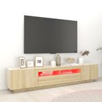 Casa si Gradina - Mobilier - Comode si corpuri - Comode - Comoda TV cu lumini LED, stejar sonoma, 200x35x40 cm - Infinity.ro