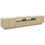 Casa si Gradina - Mobilier - Comode si corpuri - Comode - Comoda TV cu lumini LED, stejar sonoma, 200x35x40 cm - Infinity.ro