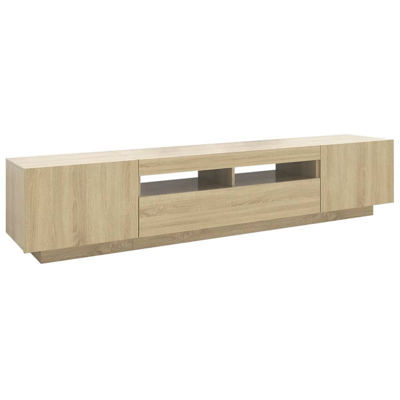 Casa si Gradina - Mobilier - Comode si corpuri - Comode - Comoda TV cu lumini LED, stejar sonoma, 200x35x40 cm - Infinity.ro