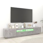 Casa si Gradina - Mobilier - Comode si corpuri - Comode - Comoda TV cu lumini LED, gri beton, 200x35x40 cm - Infinity.ro