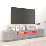 Casa si Gradina - Mobilier - Comode si corpuri - Comode - Comoda TV cu lumini LED, gri beton, 200x35x40 cm - Infinity.ro