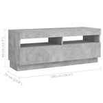 Casa si Gradina - Mobilier - Comode si corpuri - Comode - Comoda TV cu lumini LED, gri beton, 200x35x40 cm - Infinity.ro
