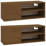Casa si Gradina - Mobilier - Biblioteci si rafturi - Rafturi - Dulap de perete 2 buc. maro miere 80x30x30 cm lemn masiv pin - Infinity.ro