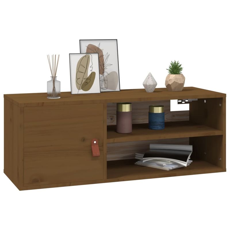 Casa si Gradina - Mobilier - Biblioteci si rafturi - Rafturi - Dulap de perete 2 buc. maro miere 80x30x30 cm lemn masiv pin - Infinity.ro