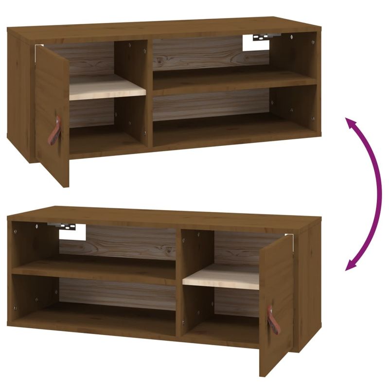 Casa si Gradina - Mobilier - Biblioteci si rafturi - Rafturi - Dulap de perete 2 buc. maro miere 80x30x30 cm lemn masiv pin - Infinity.ro