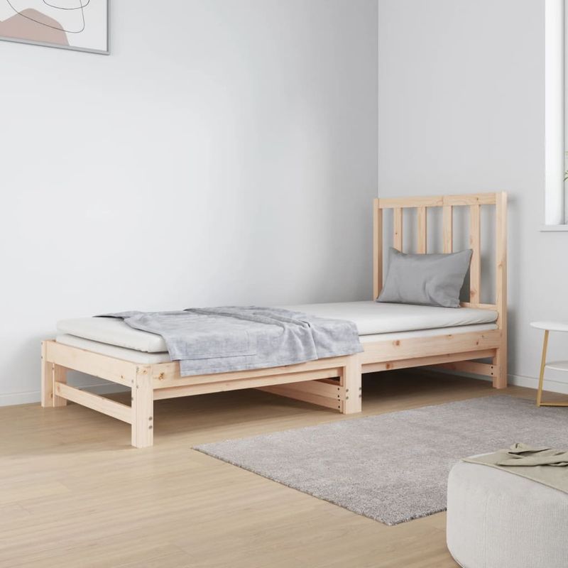 Casa si Gradina - Mobilier - Paturi si accesorii - Paturi - Pat de zi extensibil, 2x(90x190) cm, lemn masiv de pin - Infinity.ro