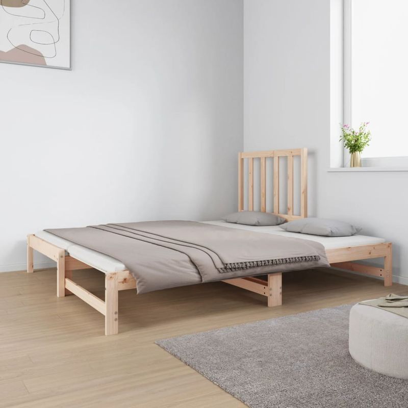 Casa si Gradina - Mobilier - Paturi si accesorii - Paturi - Pat de zi extensibil, 2x(90x190) cm, lemn masiv de pin - Infinity.ro