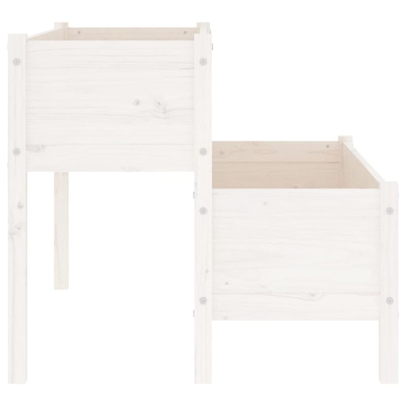 Casa si Gradina - Gradinarit si plante - Plante si ghivece - Ghivece si suporturi - Jardiniera, alb, 110x84x75 cm, lemn masiv de pin - Infinity.ro