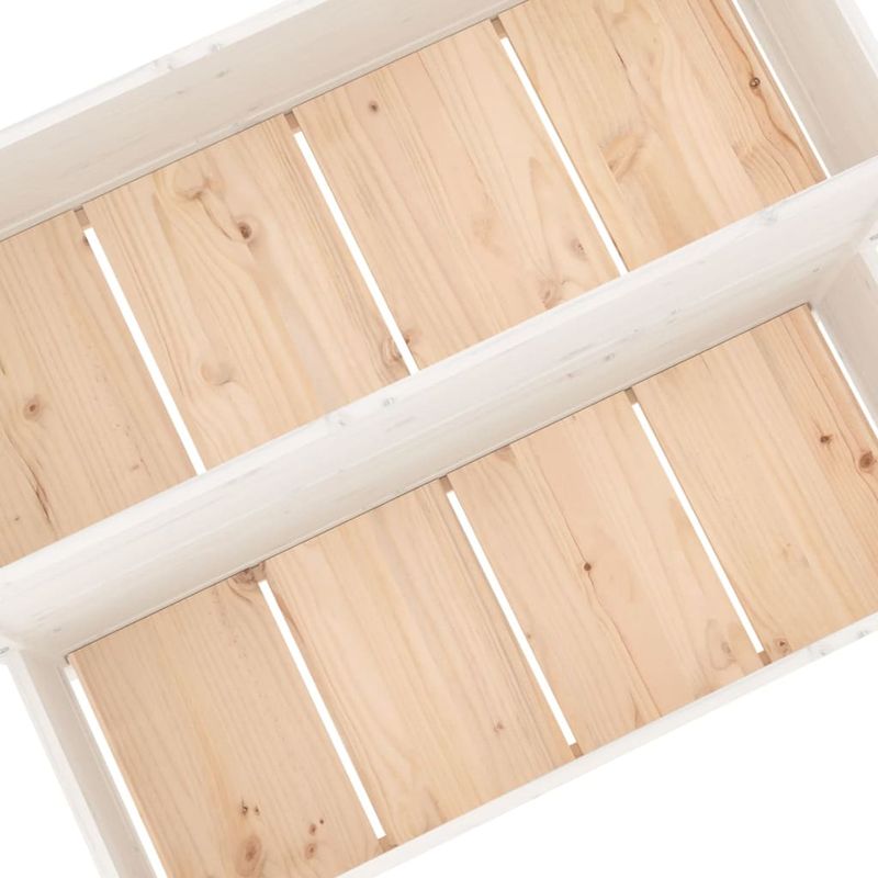 Casa si Gradina - Gradinarit si plante - Plante si ghivece - Ghivece si suporturi - Jardiniera, alb, 110x84x75 cm, lemn masiv de pin - Infinity.ro