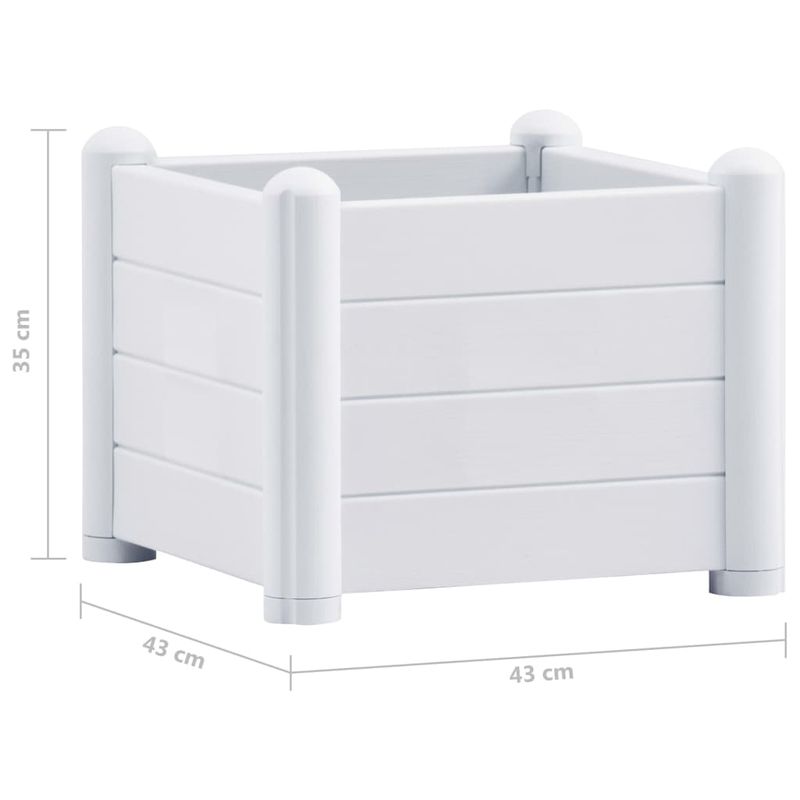 Casa si Gradina - Gradinarit si plante - Plante si ghivece - Ghivece si suporturi - Strat inaltat de gradina, alb, 43 x 43 x 35 cm, PP - Infinity.ro