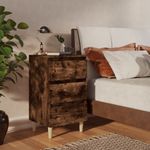 Casa si Gradina - Mobilier - Comode si corpuri - Noptiere - Noptiere cu picioare lemn masiv, stejar afumat, 40x35x69 cm - Infinity.ro