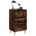 Casa si Gradina - Mobilier - Comode si corpuri - Noptiere - Noptiere cu picioare lemn masiv, stejar afumat, 40x35x69 cm - Infinity.ro