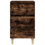 Casa si Gradina - Mobilier - Comode si corpuri - Noptiere - Noptiere cu picioare lemn masiv, stejar afumat, 40x35x69 cm - Infinity.ro