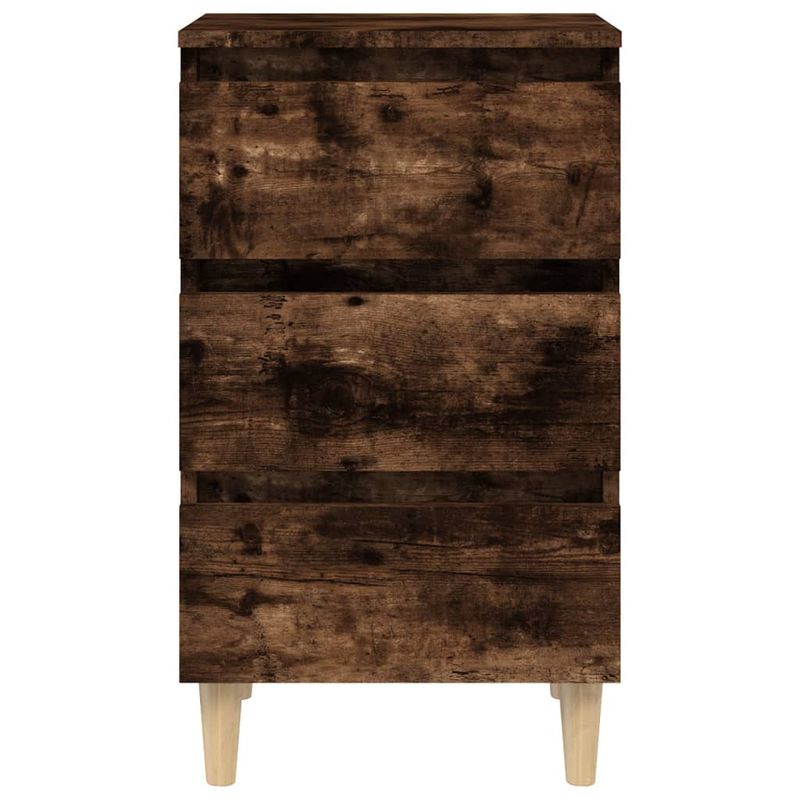 Casa si Gradina - Mobilier - Comode si corpuri - Noptiere - Noptiere cu picioare lemn masiv, stejar afumat, 40x35x69 cm - Infinity.ro