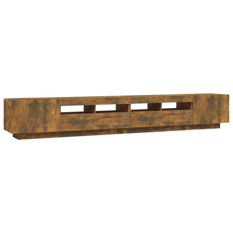 Casa si Gradina - Mobilier - Comode si corpuri - Comode - Comoda TV cu lumini LED, 3 piese, stejar fumuriu, lemn prelucrat - Infinity.ro