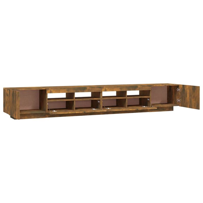 Casa si Gradina - Mobilier - Comode si corpuri - Comode - Comoda TV cu lumini LED, 3 piese, stejar fumuriu, lemn prelucrat - Infinity.ro