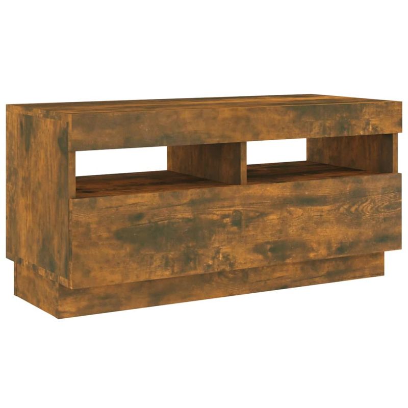 Casa si Gradina - Mobilier - Comode si corpuri - Comode - Comoda TV cu lumini LED, 3 piese, stejar fumuriu, lemn prelucrat - Infinity.ro