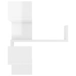 Casa si Gradina/Mobilier/Biblioteci si rafturi/Rafturi - Raft de perete pe colt 2 buc alb extralucios 40x40x50 cm PAL - Infinity.ro