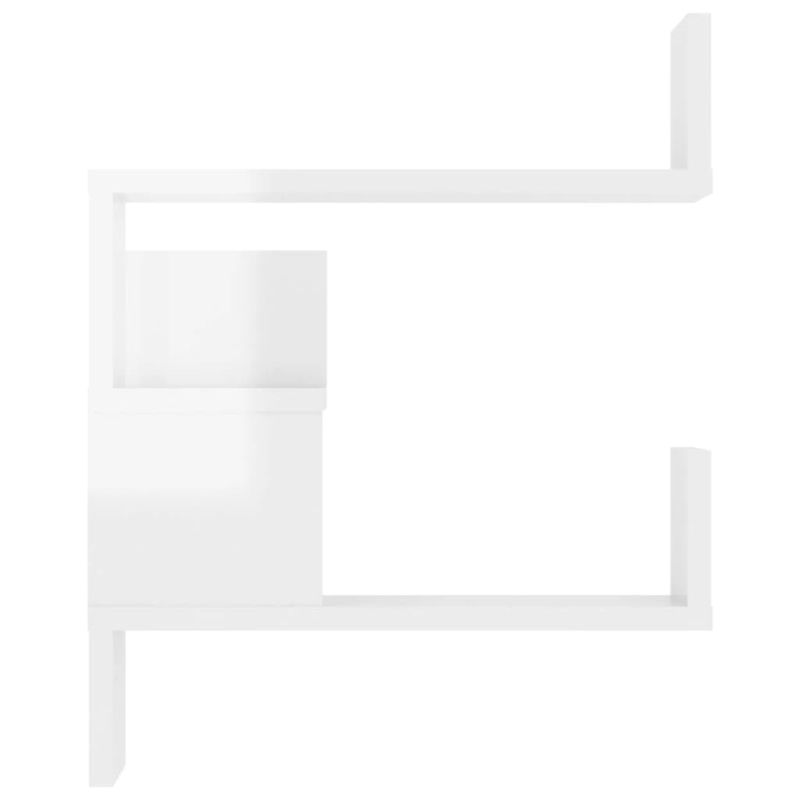 Casa si Gradina/Mobilier/Biblioteci si rafturi/Rafturi - Raft de perete pe colt 2 buc alb extralucios 40x40x50 cm PAL - Infinity.ro