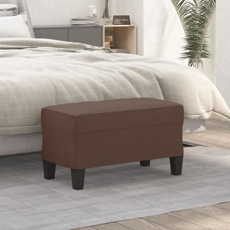 Casa si Gradina - Mobilier - Canapele si coltare - Banchete - Banca, maro, 70x35x41 cm, piele ecologica - Infinity.ro