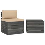 Casa si Gradina - Gradina si terasa - Mobilier exterior - Seturi mobila gradina - Set mobilier gradina din paleti cu perne, 2 piese, lemn de pin, pernă șezut bej - Infinity.ro