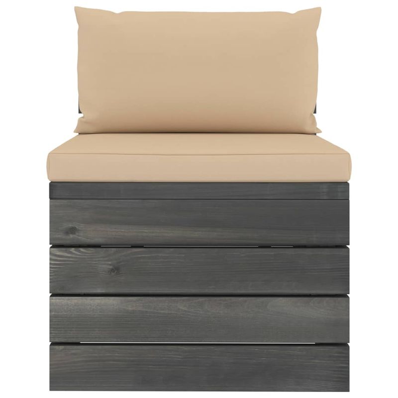 Casa si Gradina - Gradina si terasa - Mobilier exterior - Seturi mobila gradina - Set mobilier gradina din paleti cu perne, 2 piese, lemn de pin, pernă șezut bej - Infinity.ro