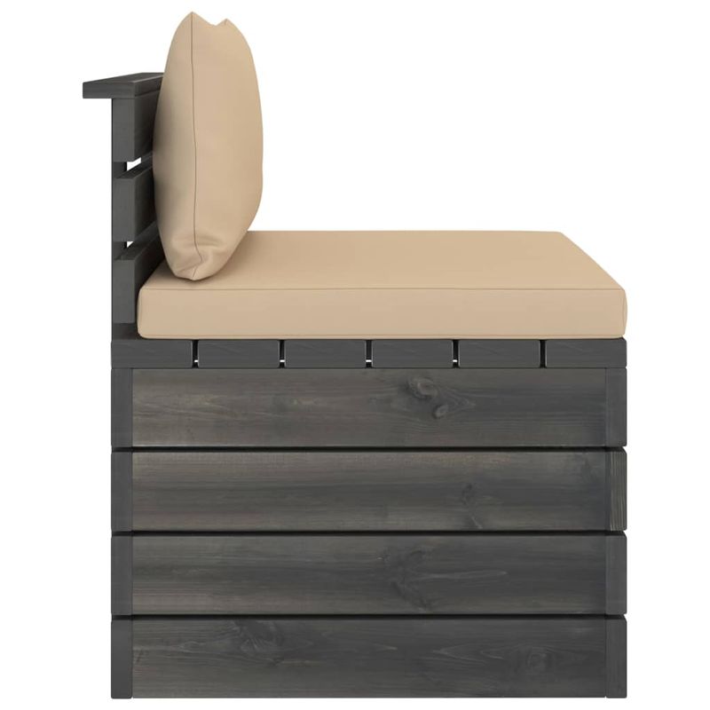 Casa si Gradina - Gradina si terasa - Mobilier exterior - Seturi mobila gradina - Set mobilier gradina din paleti cu perne, 2 piese, lemn de pin, pernă șezut bej - Infinity.ro