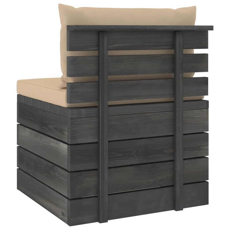 Casa si Gradina - Gradina si terasa - Mobilier exterior - Seturi mobila gradina - Set mobilier gradina din paleti cu perne, 2 piese, lemn de pin, pernă șezut bej - Infinity.ro