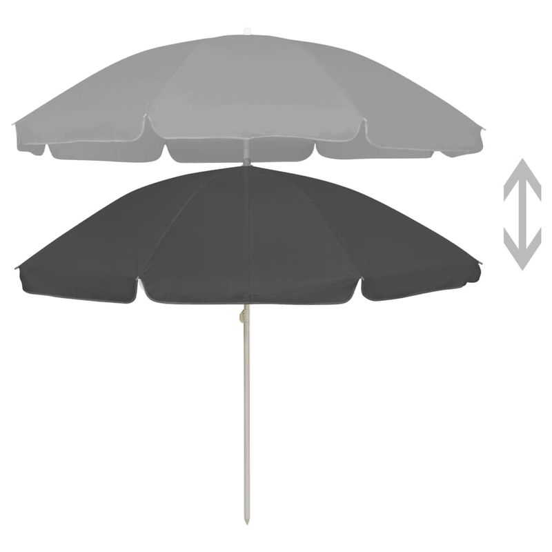 Casa si Gradina - Gradina si terasa - Umbrele si pavilioane - Umbrele - Umbrela de plaja, antracit, 240 cm - Infinity.ro