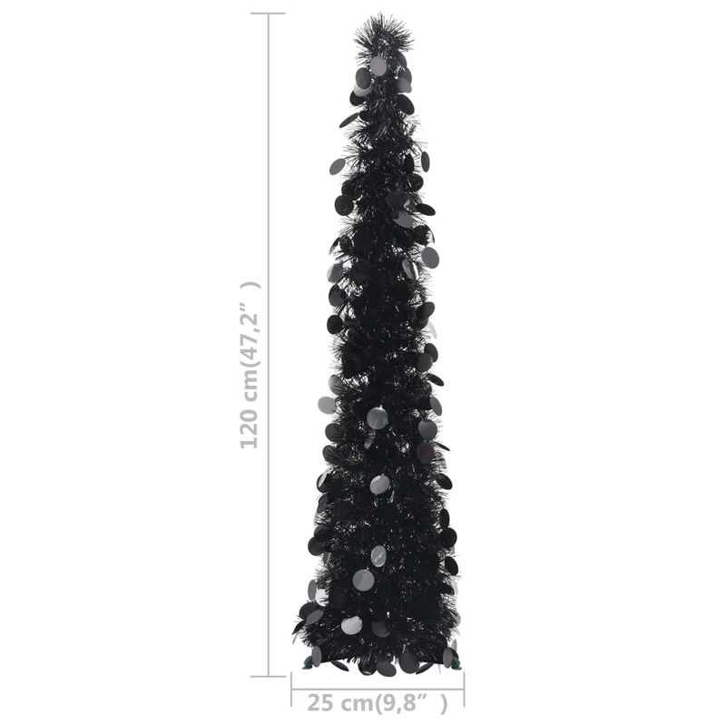 Casa si Gradina - Decoratiuni - Decoratiuni de sezon - Pom de Craciun artificial tip pop-up, negru, 120 cm, PET - Infinity.ro