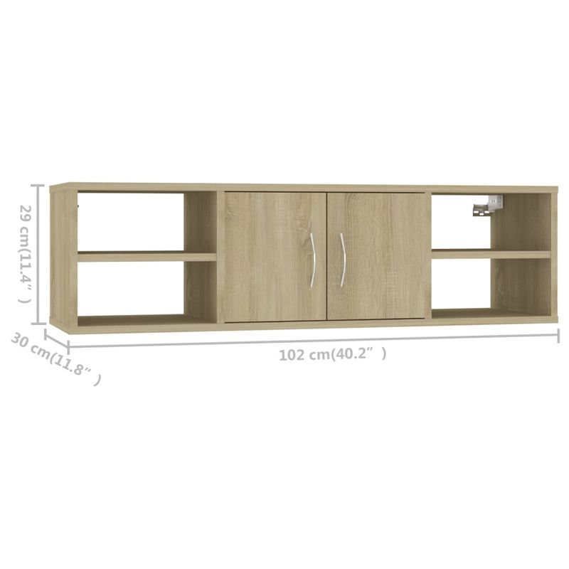 Casa si Gradina - Mobilier - Biblioteci si rafturi - Rafturi - Raft de perete, stejar Sonoma, 102x30x29 cm, PAL - Infinity.ro